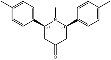 4-Piperidinone, 1-methyl-2,6-bis(4-methylphenyl)-, (2R,6S)-rel- Struktur