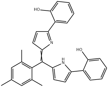 Phenol, 2-[5-[[5-(2-hydroxyphenyl)-2H-pyrrol-2-ylidene](2,4,6-trimethylphenyl)methyl]-1H-pyrrol-2-yl]- Struktur