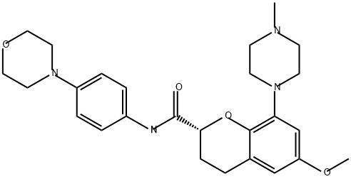 1162658-64-1 2H-1-Benzopyran-2-carboxamide, 3,4-dihydro-6-methoxy-8-(4-methyl-1-piperazinyl)-N-[4-(4-morpholinyl)phenyl]-, (2R)-