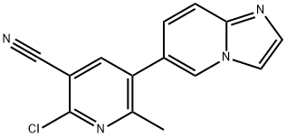 2-Chloro-5-(imidazo[1,2-a]pyridin-6-yl)-6-methylnicotinonitrile 结构式