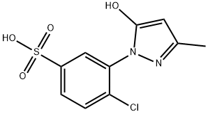 吡啶啉酮-4氯3(5羟基3甲基1H-吡唑基)苯磺酸-1 结构式