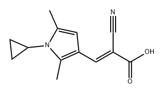 (E)-2-氰基-3-(1-环丙基-2,5-二甲基-1H-吡咯-3-基)丙烯酸, 1164471-51-5, 结构式