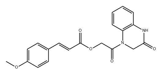 2-Propenoic acid, 3-(4-methoxyphenyl)-, 2-(3,4-dihydro-3-oxo-1(2H)-quinoxalinyl)-2-oxoethyl ester, (2E)-|WAY-112639