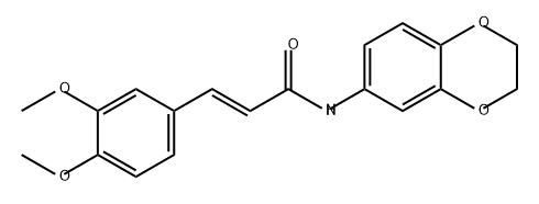 2-Propenamide, N-(2,3-dihydro-1,4-benzodioxin-6-yl)-3-(3,4-dimethoxyphenyl)-, (2E)- 化学構造式