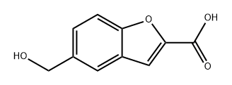 2-Benzofurancarboxylic acid, 5-(hydroxymethyl)- 结构式