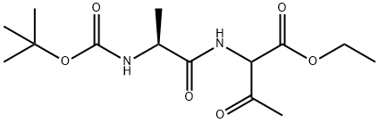 Butanoic acid, 2-[[(2S)-2-[[(1,1-dimethylethoxy)carbonyl]amino]-1-oxopropyl]amino]-3-oxo-, ethyl ester,1166827-50-4,结构式