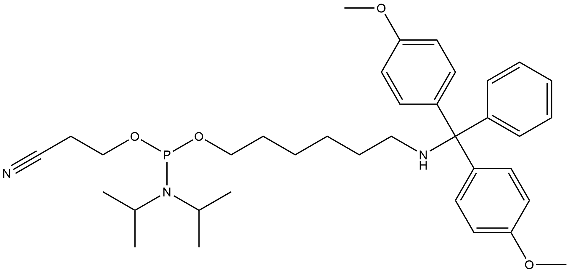 116919-15-4 6-((BIS(4-METHOXYPHENYL)(PHENYL)METHYL)AMINO)HEXYL (2-CYANOETHYL) DIISOPROPYLPHOSPHORAMIDITE