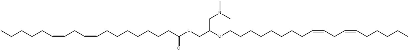 9,12-Octadecadienoic acid (9Z,12Z)-, 3-(dimethylamino)-2-[(9Z,12Z)-9,12-octadecadien-1-yloxy]propyl ester Structure