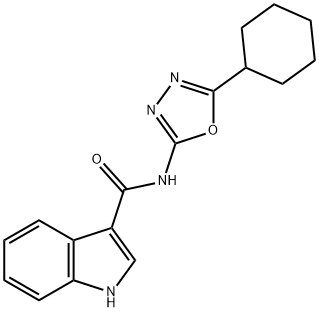 1H-Indole-3-carboxamide, N-(5-cyclohexyl-1,3,4-oxadiazol-2-yl)- Structure