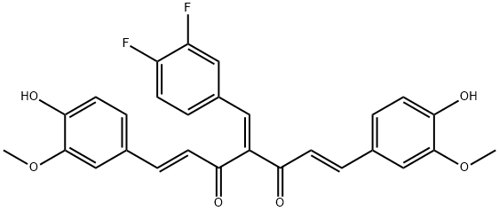 (1E,6E)-1,7-bis(4-hydroxy-3-methoxyphenyl)hepta-1,6-diene{4(3,4-difluorobenzaldehyde)}-3,5-dione, CDF Struktur