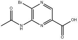 2-Pyrazinecarboxylic acid, 6-(acetylamino)-5-bromo- Structure