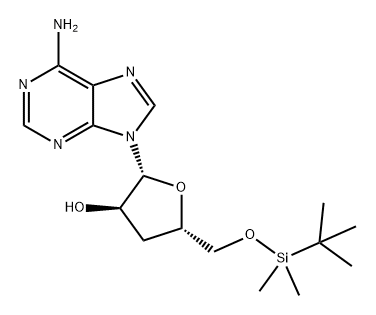 Adenosine, 3'-deoxy-5'-O-[(1,1-dimethylethyl)dimethylsilyl]- (9CI) Structure