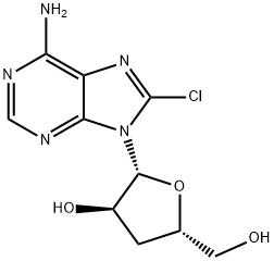 (2R,3R,5S)-2-(6-Amino-8-chloro-9H-purin-9-yl)-5-(hydroxymethyl)tetrahydrofuran-3-ol Structure