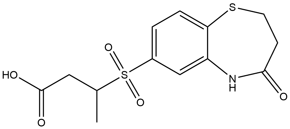 3-[(2,3,4,5-Tetrahydro-4-oxo-1,5-benzothiazepin-7-yl)sulfonyl]butanoic acid Structure