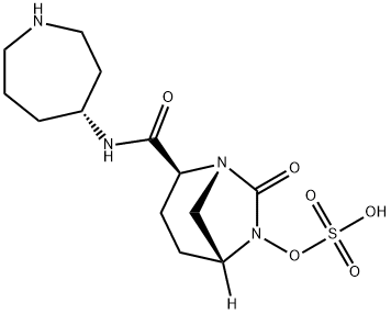 Sulfuric acid, mono[(1R,2S,5R)-2-[[[(4R)-hexahydro-1H-azepin-4-yl]amino]carbonyl]-7-oxo-1,6-diazabicyclo[3.2.1]oct-6-yl] ester 结构式