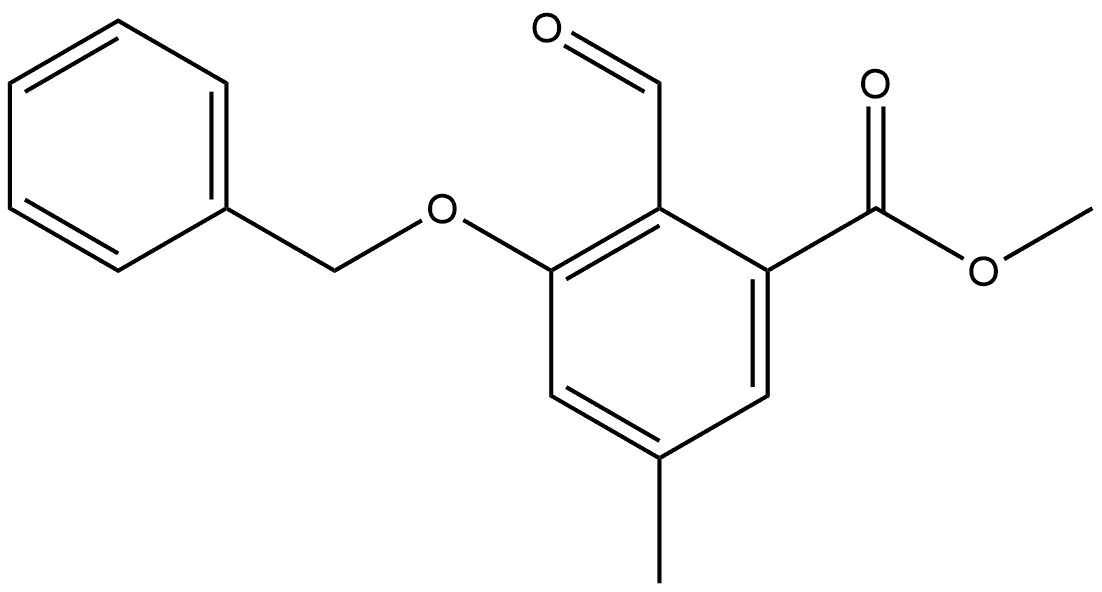 Methyl 2-formyl-5-methyl-3-(phenylmethoxy)benzoate Structure