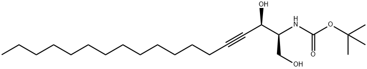 Carbamic acid, N-[(1S,2R)-2-hydroxy-1-(hydroxymethyl)-3-heptadecyn-1-yl]-, 1,1-dimethylethyl ester Struktur