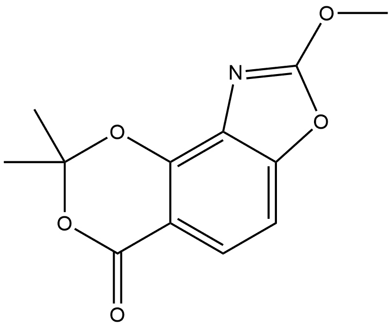 8-Methoxy-2,2-dimethyl-4H-1,3-dioxino[4,5-e]benzoxazol-4-one,1175394-07-6,结构式