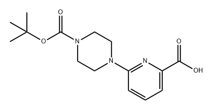 1-Piperazinecarboxylic acid, 4-(6-carboxy-2-pyridinyl)-, 1-(1,1-dimethylethyl) ester 化学構造式