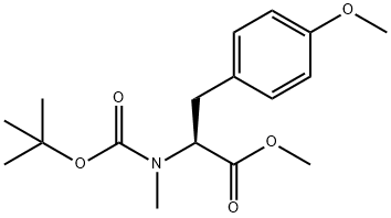 L-Tyrosine, N-[(1,1-dimethylethoxy)carbonyl]-N,O-dimethyl-, methyl ester 化学構造式