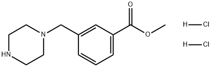 Benzoic acid, 3-(1-piperazinylmethyl)-, methyl ester, hydrochloride (1:2) Structure