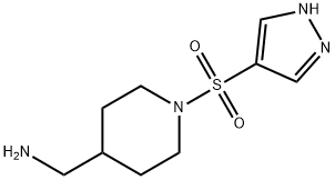 (1-((1H-pyrazol-4-yl)sulfonyl)piperidin-4-yl)methanamine Structure