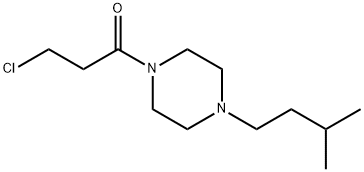 1-Propanone, 3-chloro-1-[4-(3-methylbutyl)-1-piperazinyl]- Structure