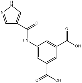 1,3-Benzenedicarboxylic acid, 5-[(1H-pyrazol-4-ylcarbonyl)amino]- Structure