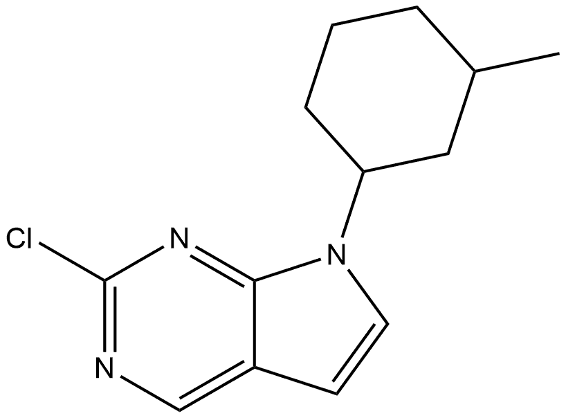 2-chloro-7-(3-methylcyclohexyl)-7H-pyrrolo[2,3-d]pyrimidine Struktur