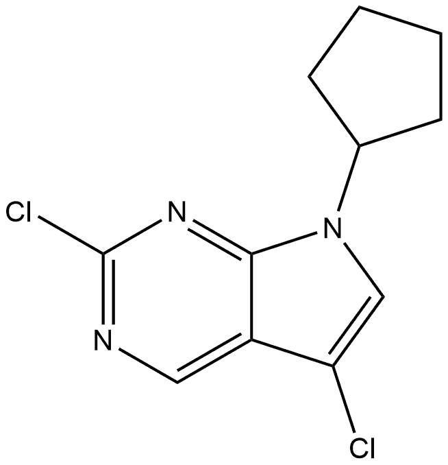 2,5-dichloro-7-cyclopentyl-7H-pyrrolo[2,3-d]pyrimidine Struktur