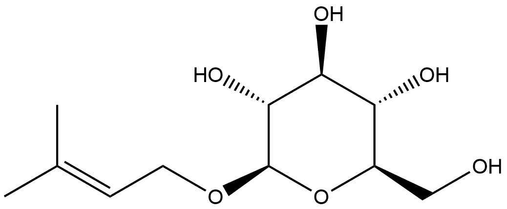 β-D-Glucopyranoside, 3-methyl-2-buten-1-yl 化学構造式