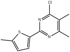 4-Chloro-5,6-dimethyl-2-(5-methylthiophen-2-yl)pyrimidine 结构式