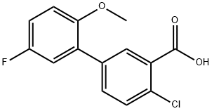 2-Chloro-5-(5-fluoro-2-methoxyphenyl)benzoic acid,1179279-60-7,结构式