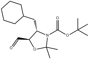 1,1-Dimethylethyl (4S,5R)-4-(cyclohexylmethyl)-5-formyl-2,2-dimethyl-3-oxazolidinecarboxylate Structure