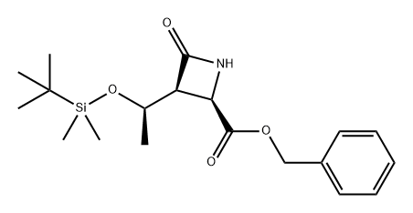 2-Azetidinecarboxylic acid, 3-[(1R)-1-[[(1,1-dimethylethyl)dimethylsilyl]oxy]ethyl]-4-oxo-, phenylmethyl ester, (2R,3S)- Structure