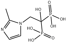 Phosphonic acid, P,P'-[1-hydroxy-2-(2-methyl-1H-imidazol-1-yl)ethylidene]bis- Structure