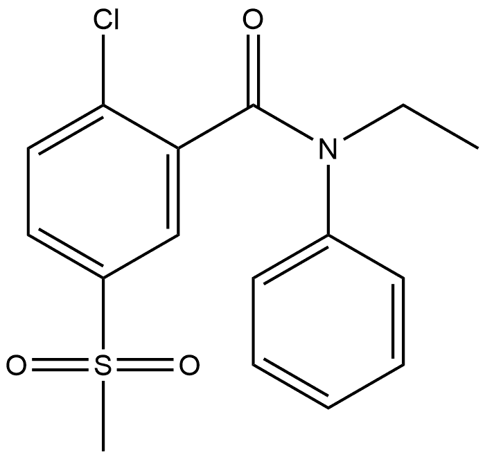 2-Chloro-N-ethyl-5-(methylsulfonyl)-N-phenylbenzamide 结构式