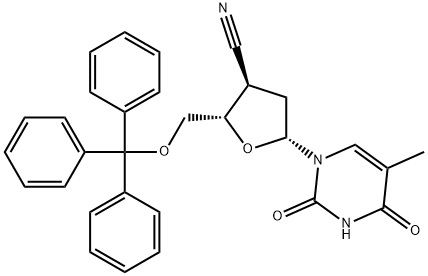 Thymidine, 3'-cyano-3'-deoxy-5'-O-(triphenylmethyl)- (9CI) Struktur