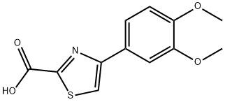 4-(3,4-DIMETHOXYPHENYL)-THIAZOLE-2-CARBOXYLIC ACID, 1181974-42-4, 结构式