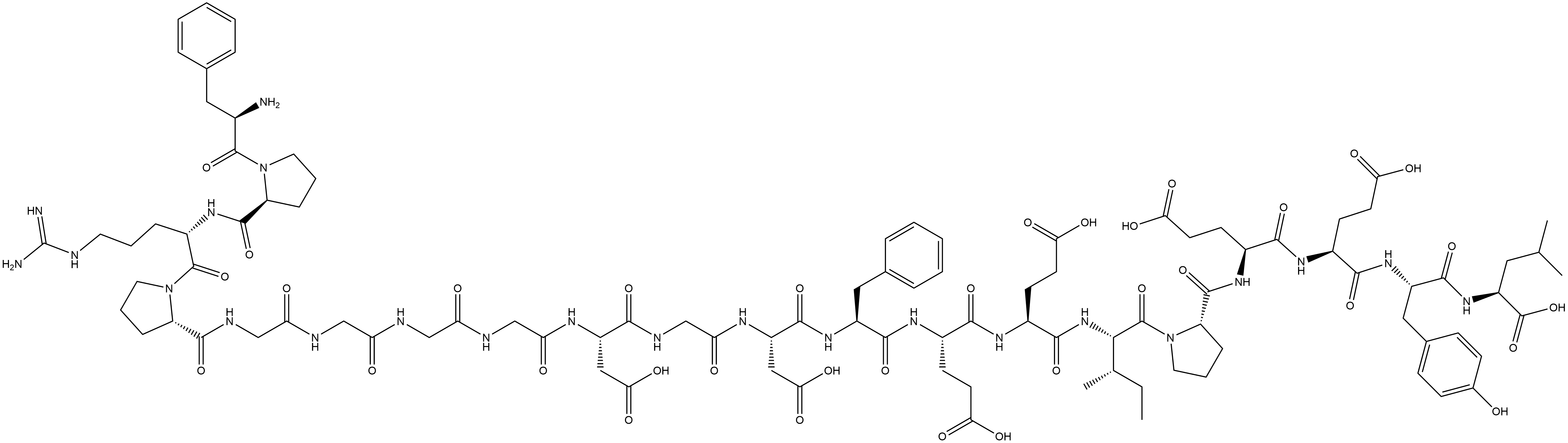 L-Leucine, D-phenylalanyl-L-prolyl-L-arginyl-L-prolylglycylglycylglycylglycyl-L-α-aspartylglycyl-L-α-aspartyl-L-phenylalanyl-L-α-glutamyl-L-α-glutamyl-L-isoleucyl-L-prolyl-L-α-glutamyl-L-α-glutamyl-L-tyrosyl- Structure