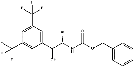 Carbamic acid, N-[(1S)-2-[3,5-bis(trifluoromethyl)phenyl]-2-hydroxy-1-methylethyl]-, phenylmethyl ester Structure