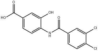 Benzoic acid, 4-[(3,4-dichlorobenzoyl)amino]-3-hydroxy- 化学構造式