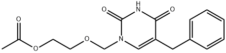 2,4(1H,3H)-Pyrimidinedione, 1-[[2-(acetyloxy)ethoxy]methyl]-5-(phenylmethyl)- Struktur