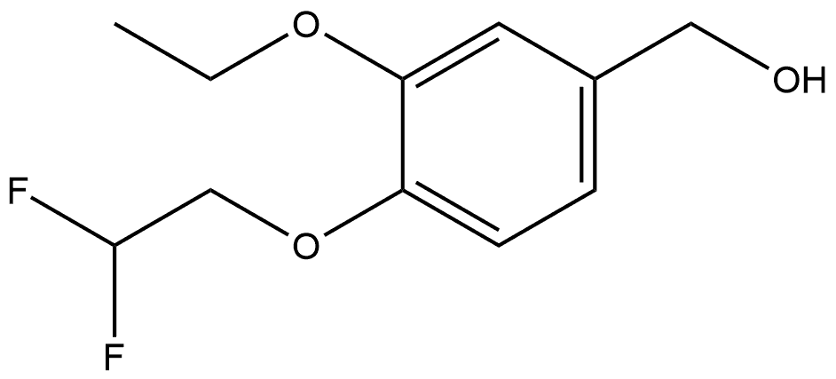 4-(2,2-Difluoroethoxy)-3-ethoxybenzenemethanol,1183844-04-3,结构式
