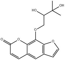 7H-Furo[3,2-g][1]benzopyran-7-one, 9-(2,3-dihydroxy-3-methylbutoxy)- Struktur