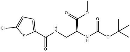 L-Alanine, 3-[[(5-chloro-2-thienyl)carbonyl]amino]-N-[(1,1-dimethylethoxy)carbonyl]-, methyl ester 化学構造式