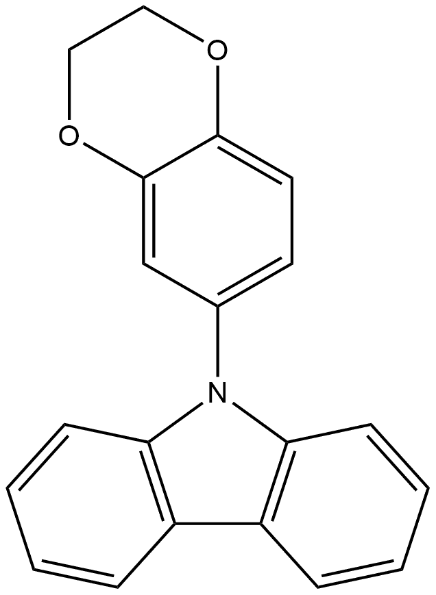 9-(2,3-Dihydro-1,4-benzodioxin-6-yl)-9H-carbazole 结构式