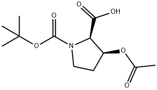 1,2-Pyrrolidinedicarboxylic acid, 3-(acetyloxy)-, 1-(1,1-dimethylethyl) ester, (2R,3S)-