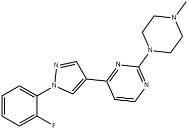 4-(1-(2-Fluorophenyl)-1H-pyrazol-4-yl)-2-(4-methylpiperazin-1-yl)pyrimidine Struktur