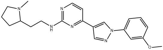 4-(1-(3-Methoxyphenyl)-1H-pyrazol-4-yl)-N-(2-(1-methylpyrrolidin-2-yl)ethyl)pyrimidin-2-amine Struktur